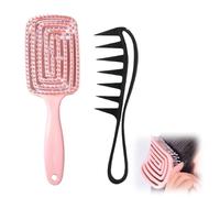 2 Piezas Curl Brush, Cepillo Curly Rizos, Peine Pelo Rizado, Cepillo Definidor de Rizos, Curl Defining Brush para Definir sin Esfuerzo Rizos, Ondas y Bucles, Reduce el Encrespamiento,B