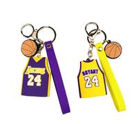 2 Piezas De 24 Federación De Llave De Jersey, Llavero Creativo, Juego Deportivo -Souvenir, Fanático del Baloncesto -Fanesk (Amarillo, Púrpura).