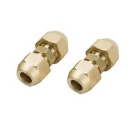 2 piezas de 3/8 pulgadas de conexión climática, 9,52 mm doble niple para tubos de cobre, extensión de tubo de cobre de latón para sanitarios, calefacción central, suministro de agua caliente y fría y