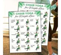 2 piezas de 30 días de yoga para personas mayores, póster de entrenamiento de pilates, plan de ejercicio de yoga para principiantes, juego de pósteres ilustrados de entrenamiento con posturas paso a