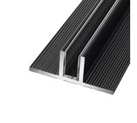 2 piezas de 39,5" Puerta de ducha sin marco Kit de canaletas para vidrio, Tipo T/F Aluminio Canaleta de sujeción para vidrio Para vidrio templado de 8-10 mm(T-Type Gray,12mm glass)