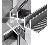 2 piezas de 39,5" Puerta de ducha sin marco Kit de canaletas para vidrio, Tipo T/F Aluminio Canaleta de sujeción para vidrio Para vidrio templado de 8-10 mm(F-Type Gray,8mm glass)