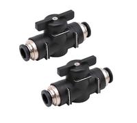 2 piezas de 4/6/8/10/12/14/16 mm, conector neumático de inserción rápida, válvula manual for interruptor de giro, limitador de corriente de bola manual(BUC-12)