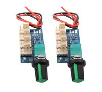 2 piezas de 4 vías para controlador de velocidad de ventilador PWM, interruptor regulador de ventilador de caja de PC de 12 V CC con perilla, ajuste de velocidad del 0 al 100% para refrigeración del