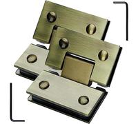 2 piezas de abrazaderas vidrio for baño acero inoxidable 304 bronce verde 135°, dos vías, bisagras for puerta ducha sin marco 8-12 mm