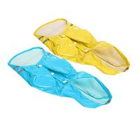 2 Piezas de Abrigo de Impermeable para Perros con Rayas Reflectantes para Caminatas Nocturnas, Ropa Lluvia con Capucha en Amarillo y E (M)