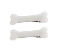 2 piezas de accesorios blancos de moda para niñas y mujeres, paquete de pinzas para el pelo en forma de hueso de perro, bonita decoración para el cabello, pinzas para el pelo y pasadores