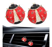 2 piezas de accesorios de coche de mariquita, ambientador de aire para coche, clips de ventilación, coloridos y duraderos, adecuados para la decoración interior del vehículo de mujeres y niñas