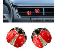 2 piezas de accesorios de coche de mariquita, ambientador de aire para coche, clips de ventilación, coloridos y duraderos, adecuados para decoración interior de vehículos femeninos y niñas. Con 2
