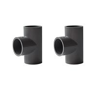 2 piezas de accesorios de tubería de PVC de 3 vías de igual diámetro para suministro de agua DIY Garden Rack Invernadero (63 mm, gris)