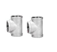 2 piezas de acero inoxidable en T de 90° G1 pulgadas, pieza en T de acero inoxidable G1" IG x IG x iG, rosca interior adecuada para agua potable, DN25 rosca T accesorios de tubería para conexión de