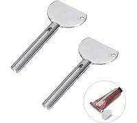 2 piezas de acero inoxidable plateado de metal exprimidor de tubos de pasta de dientes para salón de belleza, ayuda a exprimir tubos de vida diaria para pintura, crema, cosméticos y tinte para el
