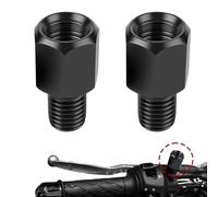2 piezas de adaptadores de espejo, adaptador de espejo de motocicleta M10 a M8 rosca izquierda/rosca derecha, adaptador de espejo confiable para motocicleta, scooter, ciclomotor (M8 LH a M8 RH)