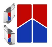 2 piezas de ADHESIVOS REFLECTANTES bicolores compatibles con GIVI Monokey Trekker Outback Portaequipajes de aluminio TOP CASE 37 42 48 L (rojo-azul)