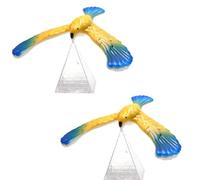 2 piezas de águila de equilibrio, equilibrio de pájaros con soporte piramidal, adorno de física y ciencia, adorno de equilibrio de pájaros para fiesta (color al azar)