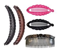 2 Piezas De Aguja Para El Cabello De Plátano, 2 Piezas De Aguja Para El Cabello De Pescado Y 1 Pieza De Peine Negro, Accesorios De Peinado (Múltiples Colores).