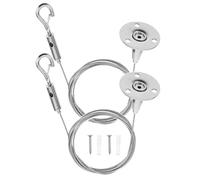 2 piezas de alambre colgante de acero inoxidable ajustable espejo cuerda de alambre colgante con gancho alambre de imagen pesado para lámparas publicitarias macetas, 1,5 mm x 2 m