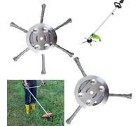 2 piezas de alambre de acero para cortacésped, cepillo de malezas para cortacésped, accesorio para desbrozadora, cepillo de malezas para cortacésped de batería para cabezal de cortacésped de jardín