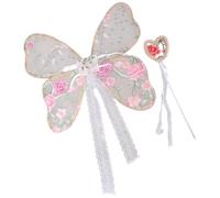 2 piezas de alas de encaje para niñas pequeñas con varita mágica bordado accesorios de fotografía para eventos infantiles accesorios de moda infantil