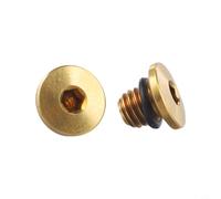 2 piezas de aleación de titanio Tornillos de purga de bicicleta M5x5-8mm con juntas tóricas para palanca de freno integral Sistema de freno de disco de aceite Kit de piezas de repuesto (amarillo)