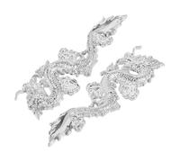 2 Piezas de Aleación de Zinc Dragón Chino Plata, Emblema de Coche