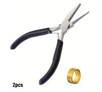 2 piezas de Alicates Negros y 1 Anillo, Alicates con Semicircular para Joyería Esenciales para del DIY