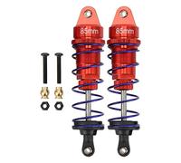2 piezas de amortiguador para coche RC, amortiguador de resorte ajustable de aleación de aluminio para coche RC 1/10, suspensión mecanizada por CNC con tratamiento anticorrosivo y (Roja)