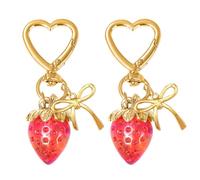 2 Piezas De Anillo De Llave De Arco De Fresa, Anillo De Llave De Fruta Divertido, Lindo Anillo De Llave De Arco, Anillo De Llave En Forma De Corazón, Adorno Cole De Bolsas, Accesorios De Llave