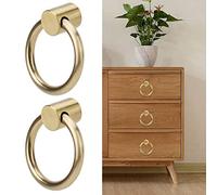 2 piezas de anillos para tiradores de cajón, anillo redondo de latón para manijas de muebles, herrajes para tiradores de cajones, anillos para joyero, armario, armario, tapicería antigua