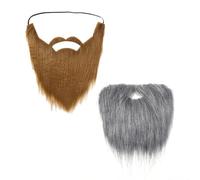 2 Piezas de Barba Falsa, Accesorio para espectáculo de Barba, Barba Artificial autoadhesiva, Barba Falsa Hippie, Barba Grande, Fiesta navideña, Accesorio para Barba Cosplay