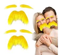 2 Piezas de Barba postiza | Bigotes y Cejas postizos | Bigote y Cejas autoadhesivos | Disfraz de Lorax | Pegatinas Divertidas para Disfraz de Anciano para Halloween, Navidad, Fiestas de Cosplay