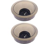 2 Piezas de Base aleación Zinc for computadora, pasacables for Mesa, Puerto Salida Cable, Soporte línea Superficie, 50/53/60/80 mm(Bright Silver,53mm)