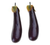 2 Piezas de berenjenas simuladas, berenjenas Artificiales de PU, Verduras de simulación, Modelos de enseñanza Hechos a Mano para Profesores, berenjenas fáciles de Limpiar