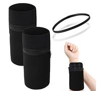 2 Piezas de Billetera Deportiva para muñeca, con 2 Piezas de Banda Deportiva para el Cabello, Pueden almacenar teléfonos móviles, Llaves, adecuadas para Hacer Ejercicio, Correr y Andar en Bicicleta.