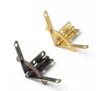 2 piezas de bisagra de resorte de soporte de ángulo de 90 grados, accesorios de hardware for muebles(Bright Gold)
