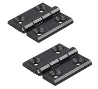 2 piezas de bisagra negra de aleación de zinc de 60x60mm, bisagras de marco de puerta, bisagra de perfil de aluminio, kit de instalación para ranura de perfil de extrusión de aluminio de 2020 de 6mm