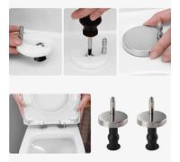 2 piezas de bisagras de asiento de inodoro de acero inoxidable fijación superior para el paquete de bisagras de reemplazo Ajuste rápido para muebles