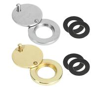 2 piezas de bloque de mirilla para puerta, cubierta de mirilla, mirilla, mirilla de puerta de gran angular con tapa, mirilla de seguridad para la seguridad del hogar (Oro, Plata)