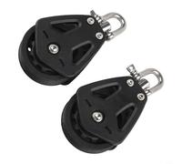 2 piezas de bloque de polea individual marino con cuerpo de nailon y rodamiento giratorio, adecuado para veleros y aplicaciones industriales de hasta 460 kg de carga