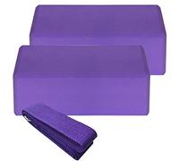 2 piezas de Bloques Yoga EVA 1 pieza Correa Algodón Set para Pilates Meditación Estabilidad Alineación Óptima Poses Más Profundas Fuerza Aumentada Superficie Antideslizante Bordes Biselados Agarre Fác