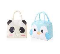2 Piezas De Bolsa De Almuerzo Panda, Linda Bolsa De Almuerzo De Dibujos Animados, Bolsa De Almuerzo Portátil Portátil, Bolsa Aislante Para Almuerzo De Estudiante.