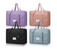 2 piezas de bolsa de viaje plegable, bolsa de mano impermeable y ligera, bolsa de viaje debajo del asiento, bolsa de mano para mujeres, 41x34x14cm Weekender bolsa clínica, bolsa de nacimiento, 4