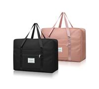 2 piezas de bolsa de viaje plegable, bolsa de mano impermeable y ligera, bolsa de viaje debajo del asiento, bolsa de mano para mujer, 41x34x14 cm Weekender, bolsa de clínica, maleta de parto, 2