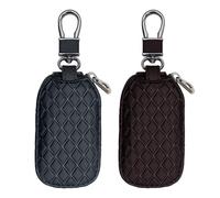 2 Piezas De Bolsas De Automóvil De Cuero, Cubierta De Llave, Bolsa De Llave Portátil, Accesorios De Autoquillas, Bolsa De Almacenamiento Resistente A Kear (Negro, Marrón).