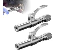 2 piezas de boquilla de pistola de engrasado, acoplamiento de pistola de engrasado con accesorio de bloqueo de 6 garras Compatible, adaptador de pistola de engrasado de cierre rápido con operación de