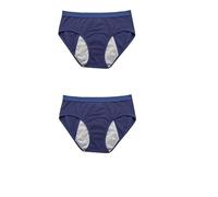 2 Piezas de Bragas Menstruales de Algodón para Mujeres y Adolescentes Bragas Posparto Bragas Absorbentes de Flujo Abundante A Prueba de Fugas Ropa Interior Básica Azul S