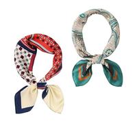 2 Piezas De Bufanda De Seda Retro, Bufanda De Seda Cuadrada, Bufanda De Seda Para Hombres, Accesorios De Ropa, Bufanda De Satén, Bufanda De Regalo.