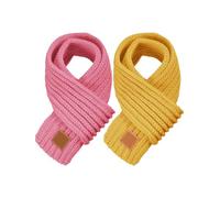 2 Piezas de Bufandas de Punto Cálidas de Invierno para Niños Bufanda Cálida Calentador de Cuello para Niños Pequeños Niños Niñas (Rosa, Amarillo)