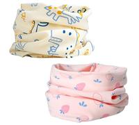2 Piezas De Bufandas Para Niños,Bufanda Calentador De Cuello Para Niños,Bufandas De Algodón a Prueba De Viento,Invierno Calentador De Cuello Pañuelos,Baberos Cálidos Para Niños Y Niñas,1-8 Años (A)