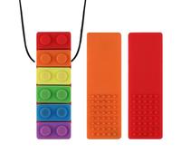 2 piezas de cadenas de masticación sensorial, herramientas de masticación sensorial texturizadas, palitos de silicona arcoíris, adecuados para personas con autismo, TDAH, trastornos de ansiedad, etc.